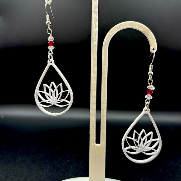 Lotus Teardrop Earrings - Picture 6 of 6